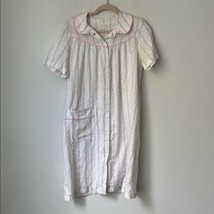 Vintage Katz Women’s Coquette Button Down Duster Floral Size Medium ^